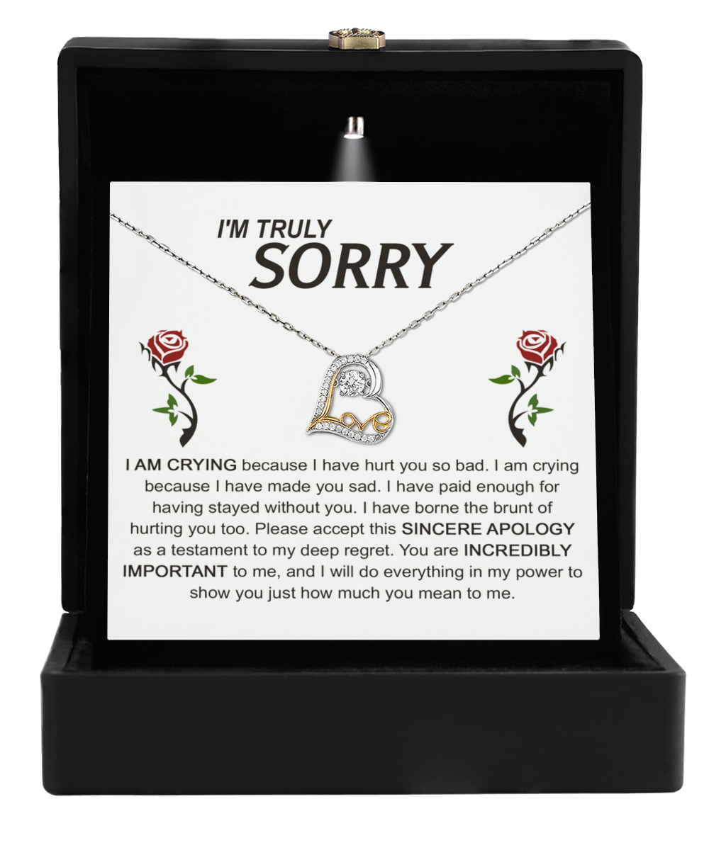 I'm Sorry Gift - Love Heart Necklace - Made You Sad