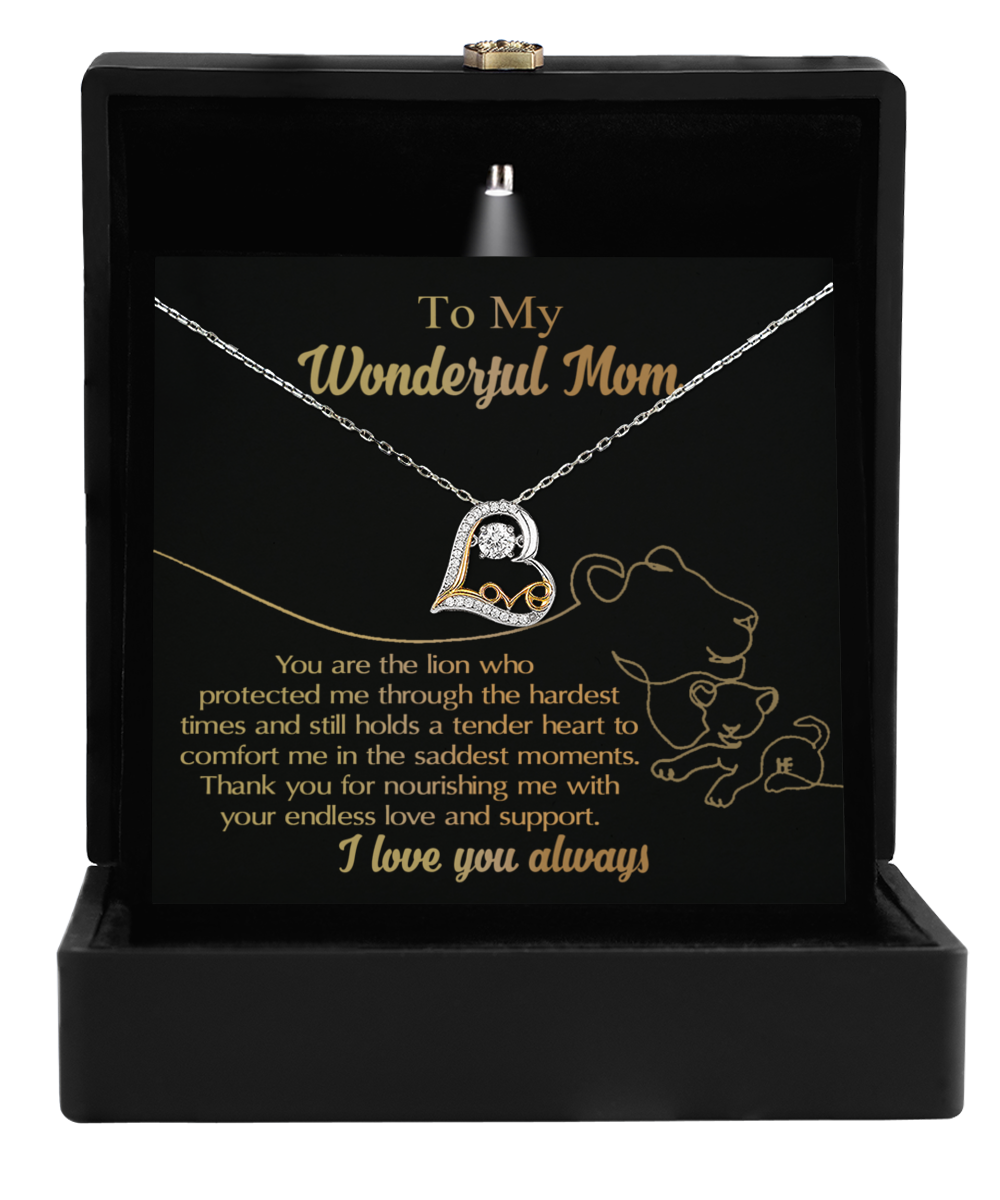 Mom Jewelry Gift - Love Dancing Necklace - The Lion