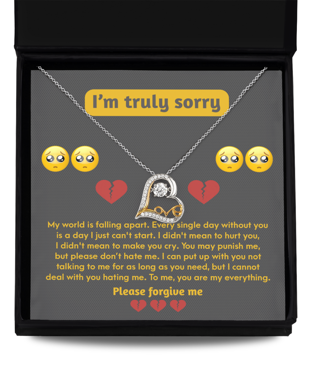 I'm Sorry Gift - Love Heart Necklace - Make You Cry