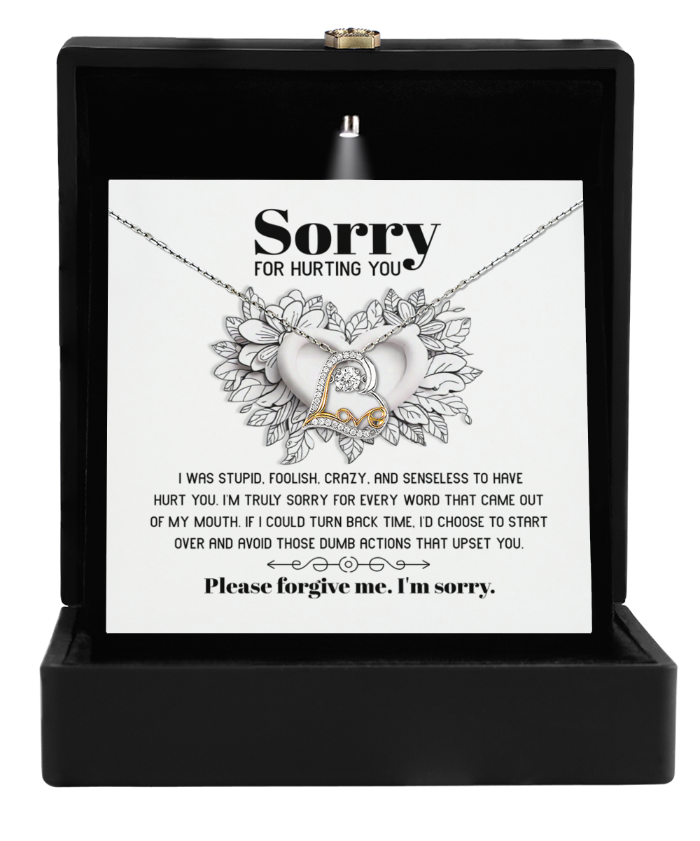 I'm Sorry Gift - Love Heart Necklace - Turn Back Time