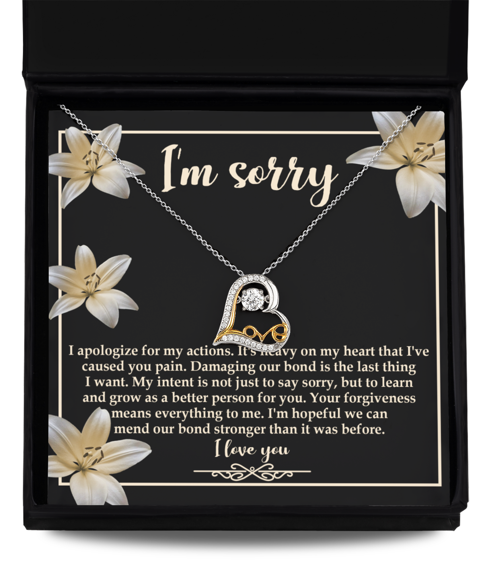 I'm Sorry Gift - Love Heart Necklace - The Last Thing