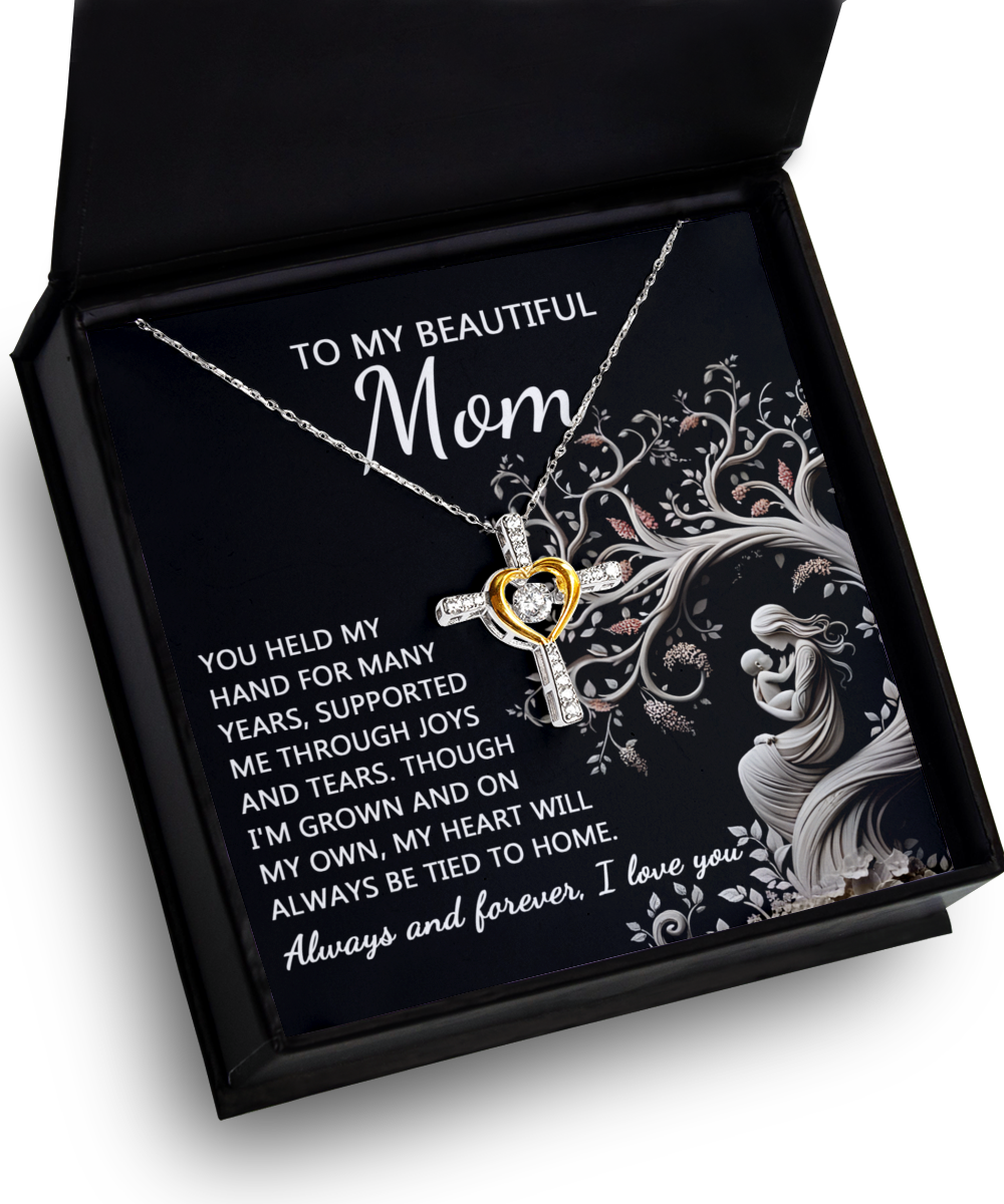 Mom Jewelry Gift - Cross Dancing Necklace - On MY Own