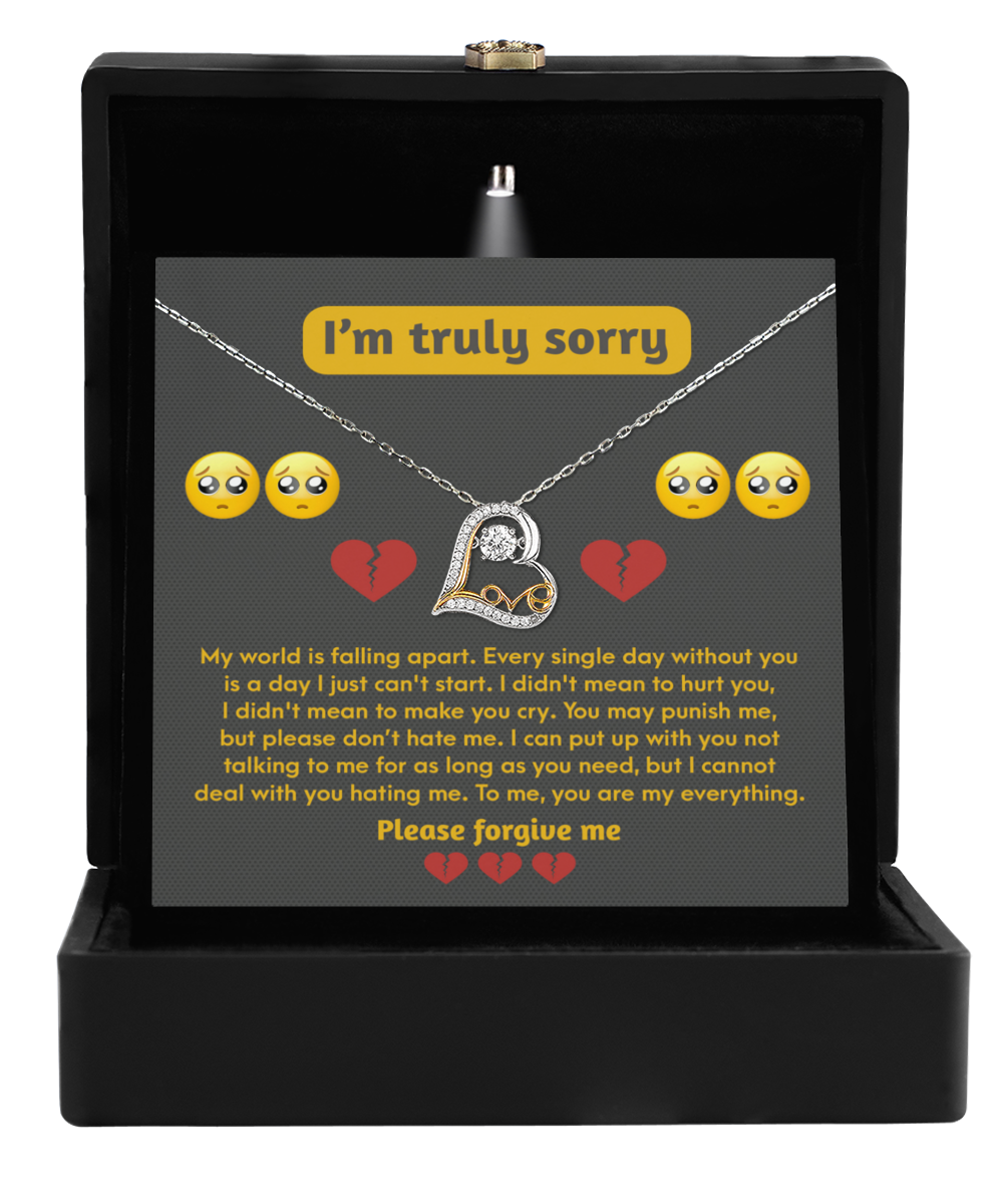 I'm Sorry Gift - Love Heart Necklace - Make You Cry