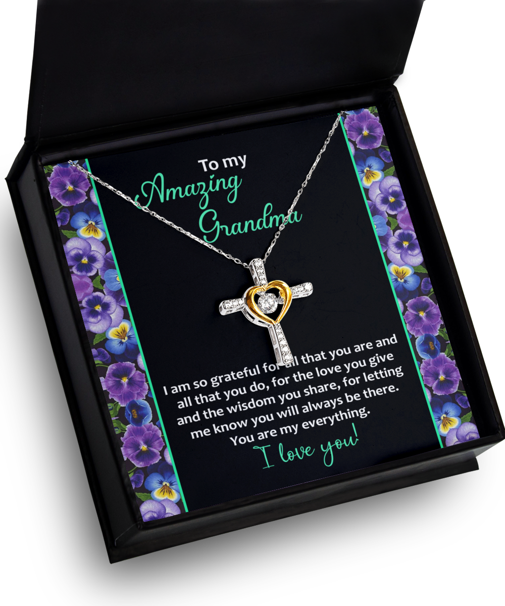 Grandma Necklace Gift - Cross Dancing Necklace - My Everything