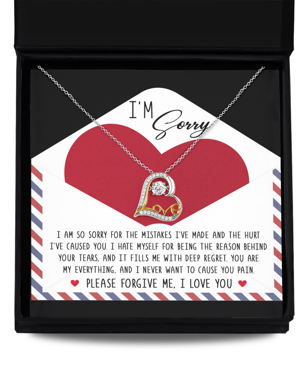 I'm Sorry Gift - Love Heart Necklace - Behind Your Tears