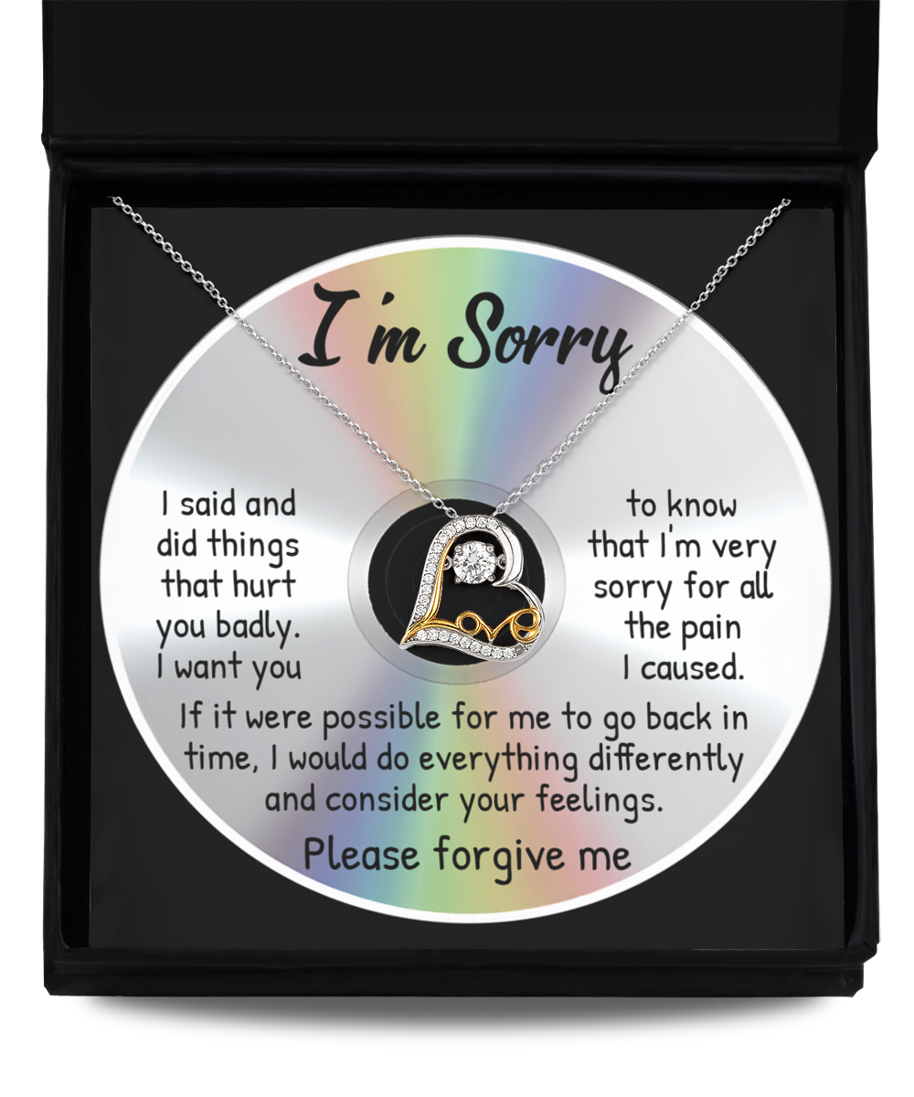 I'm Sorry Gift - Love Heart Necklace - Back In Time