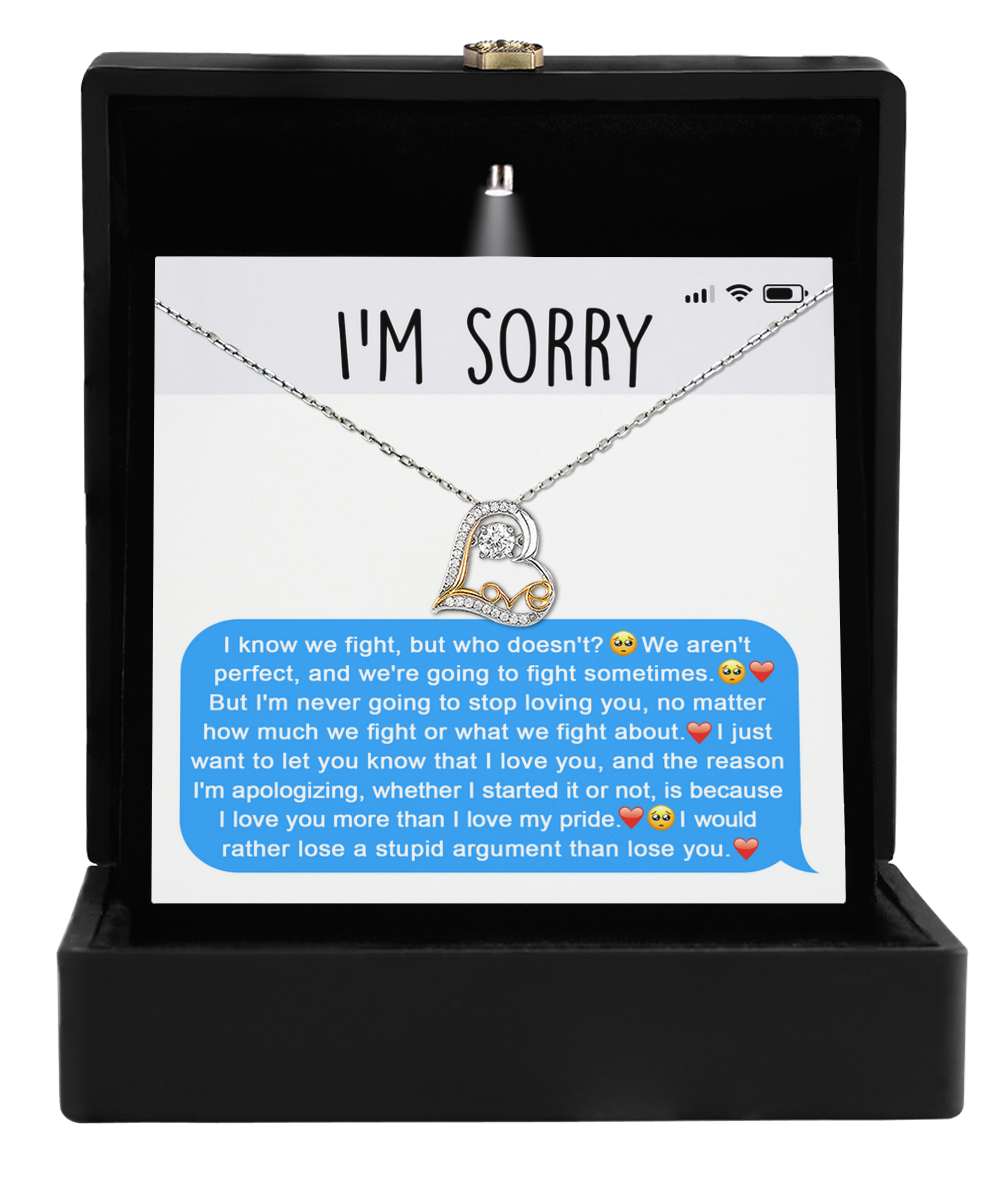 I'm Sorry Gift - Love Heart Necklace - Stupid Argument