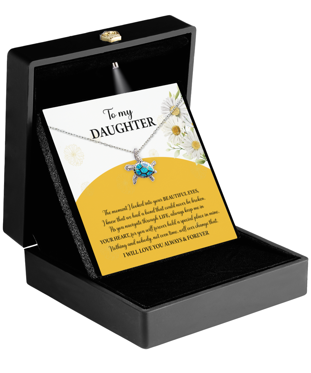 To My Daughter - Opal Turtle Necklace - A Special Place