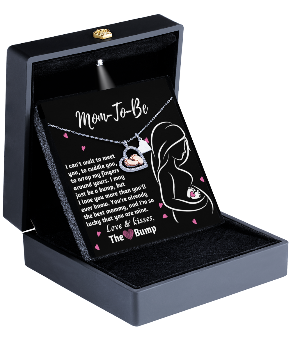 Mom To Be Baby Feet Necklace Gift - The Best Mommy