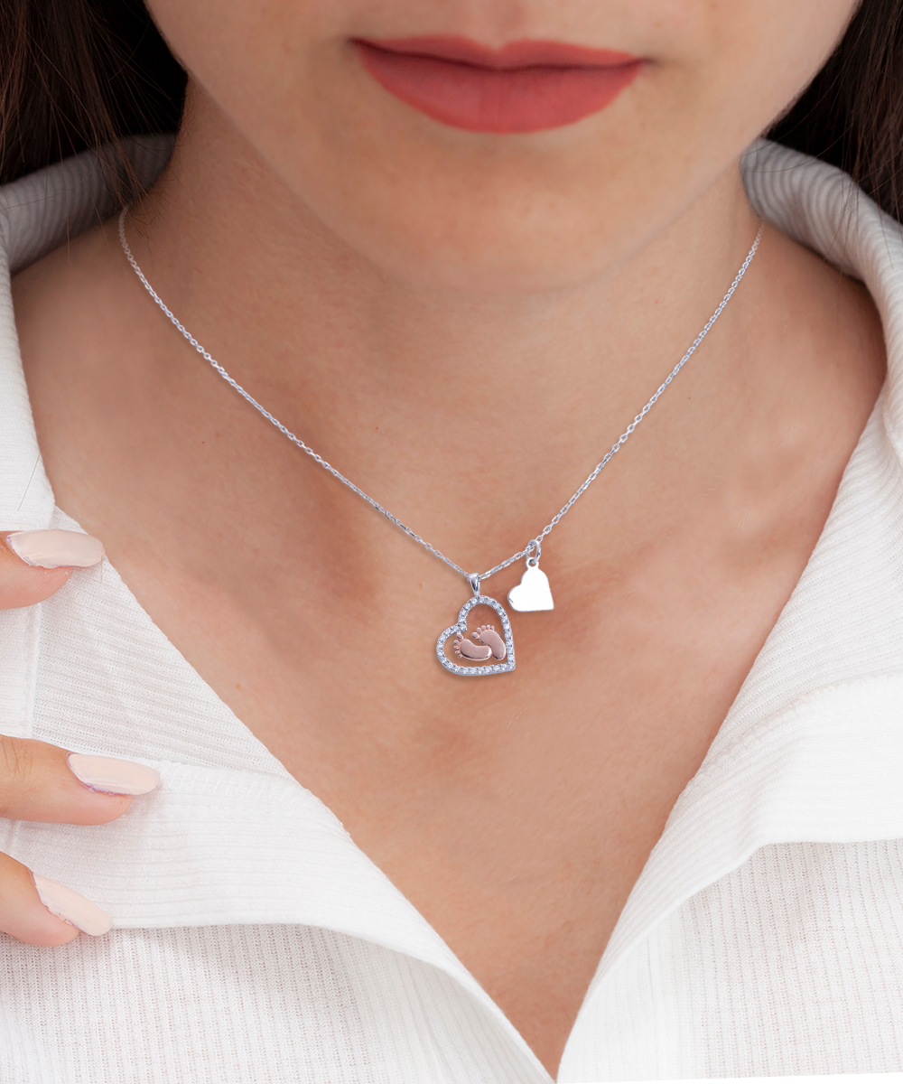 Mom To Be Baby Feet Necklace Gift - My Tiny Little Heart