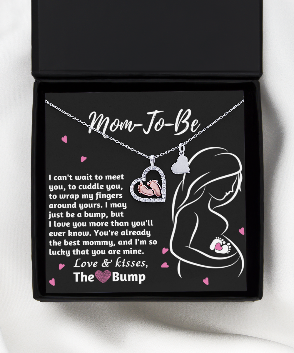 Mom To Be Baby Feet Necklace Gift - The Best Mommy