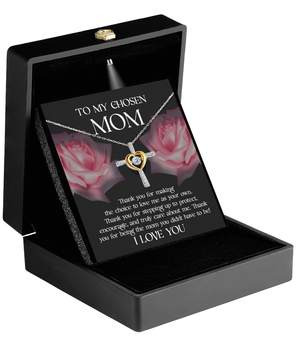 Bonus Mom Necklace Gift - Cross Dancing Necklace - My Chosen Mom