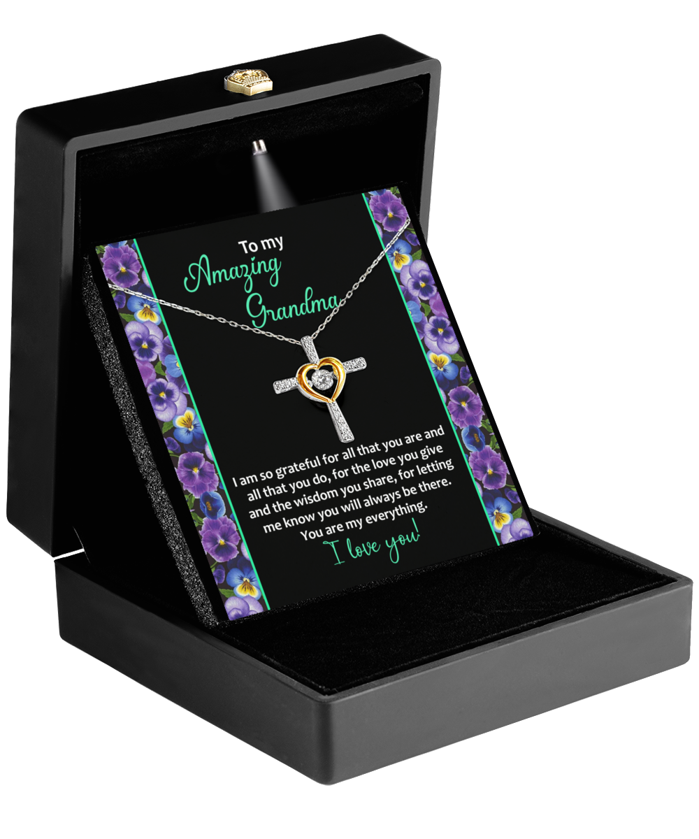 Grandma Necklace Gift - Cross Dancing Necklace - My Everything