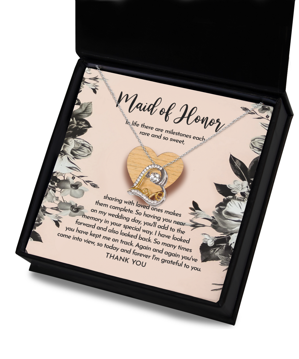 Maid of Honor Gift - Heart Necklace - My Wedding Day