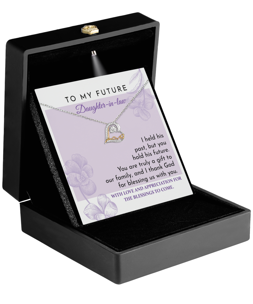 Daughter in Law Gift - Heart Love Necklace - You Are Truly A Gift