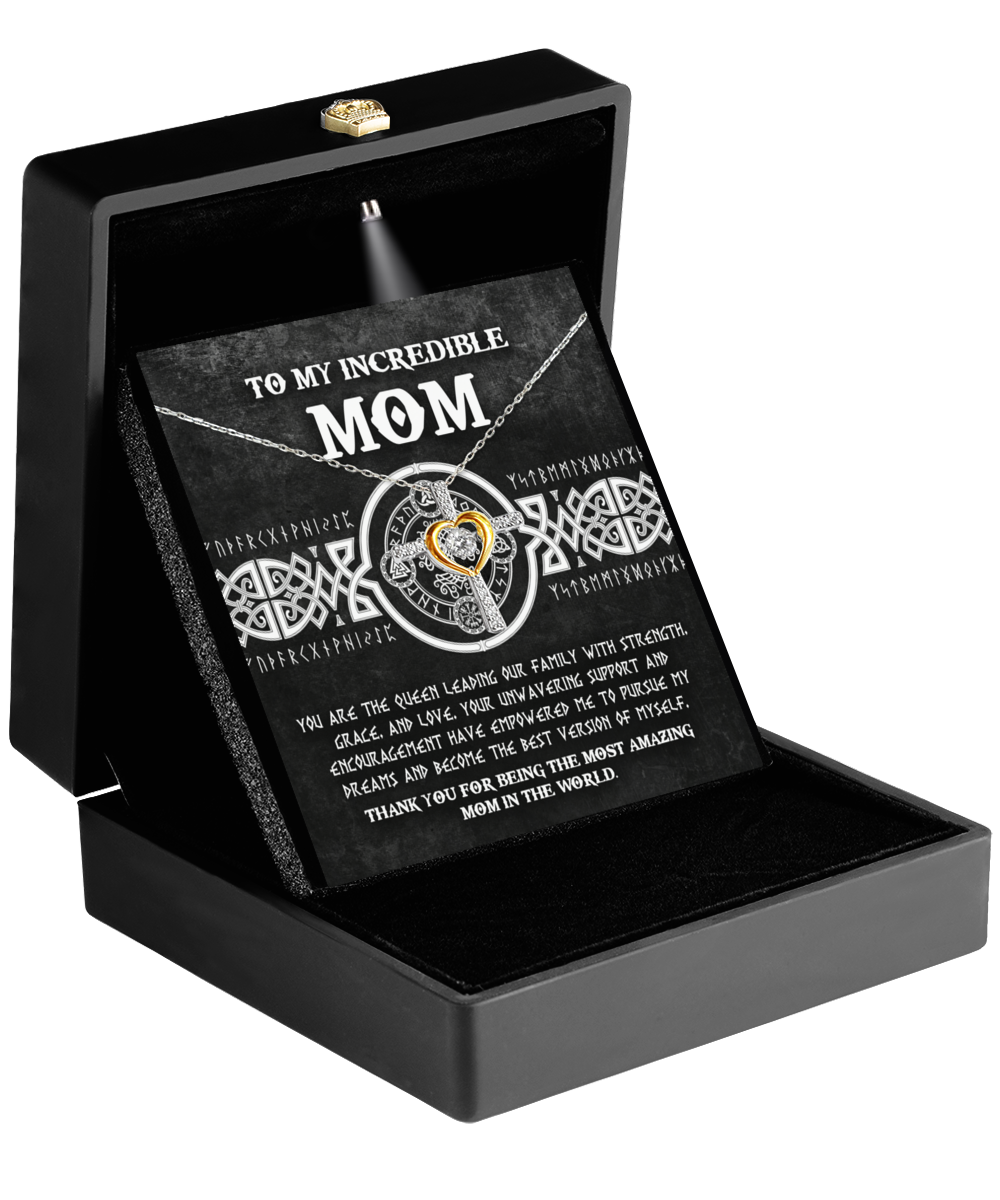 Mom - Cross Dancing Necklace Gift -  You Are The The Queen