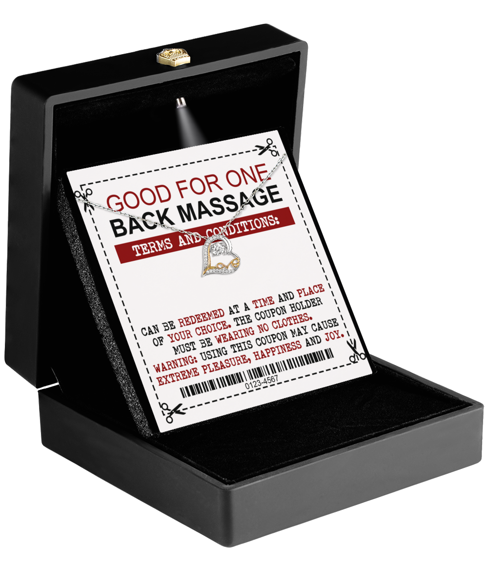 Wife Gift - Heart Love Necklace - Back Massage Coupon