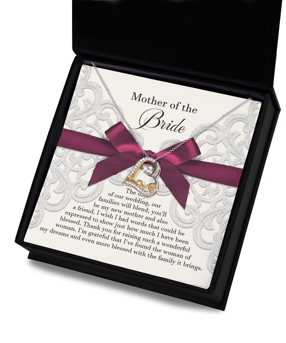 Mother of the Bride Gift From Groom - Heart Love Necklace - My New Mother