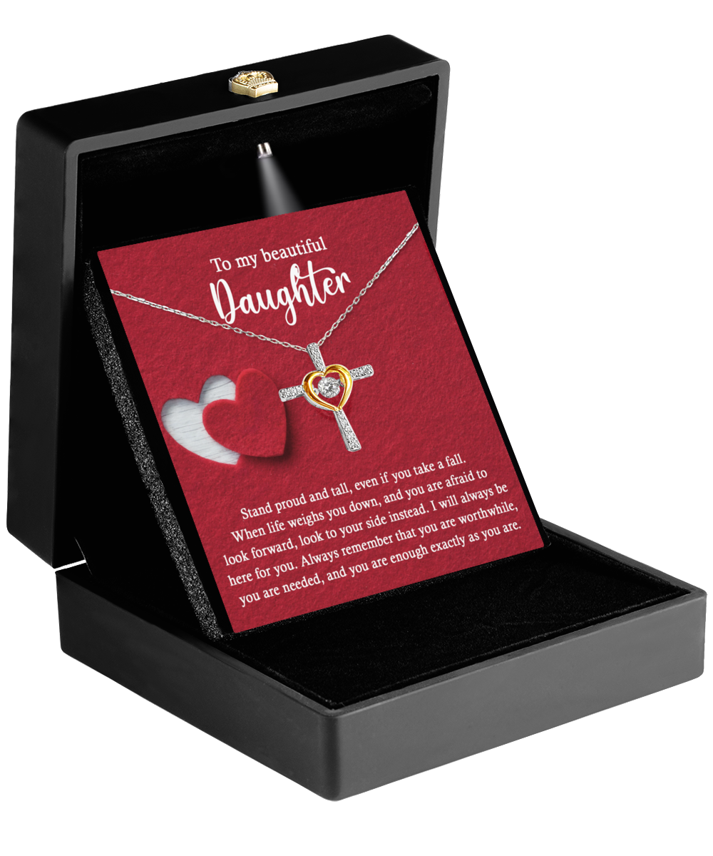 To My Daughter - Cross Dancing Necklace Gift - As You Are 2