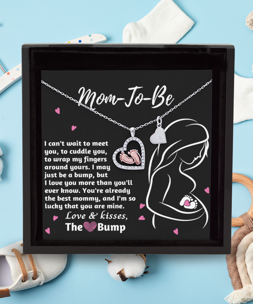 Mom To Be Baby Feet Necklace Gift - The Best Mommy