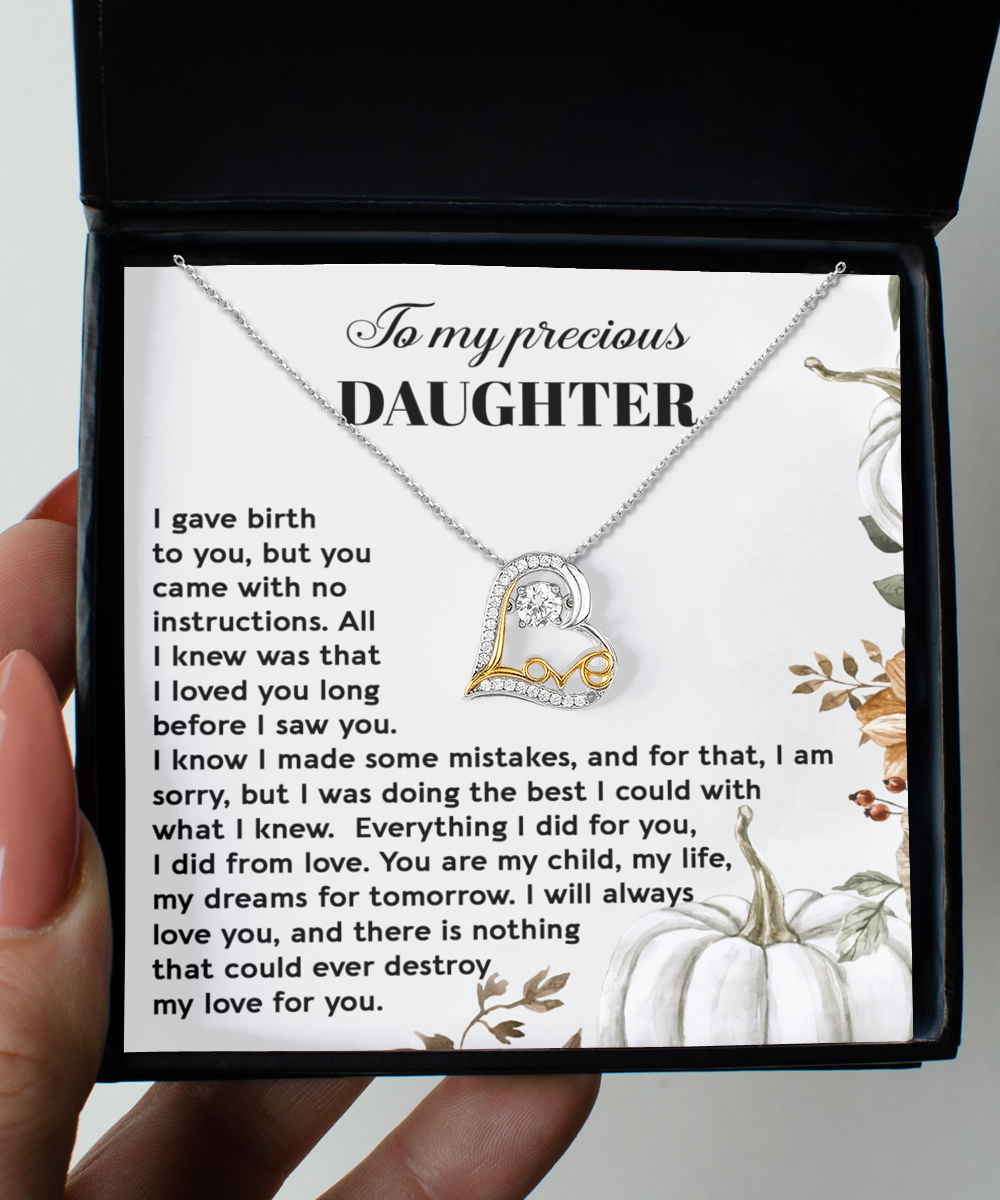 To My Daughter - I Did It From Love - Scripted Love Necklace