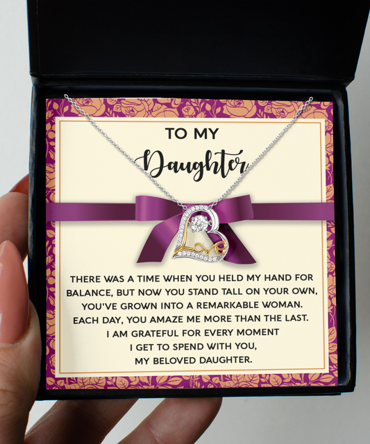 To My Daughter - Grown Into A Remarkable Woman - Scripted Love Necklace