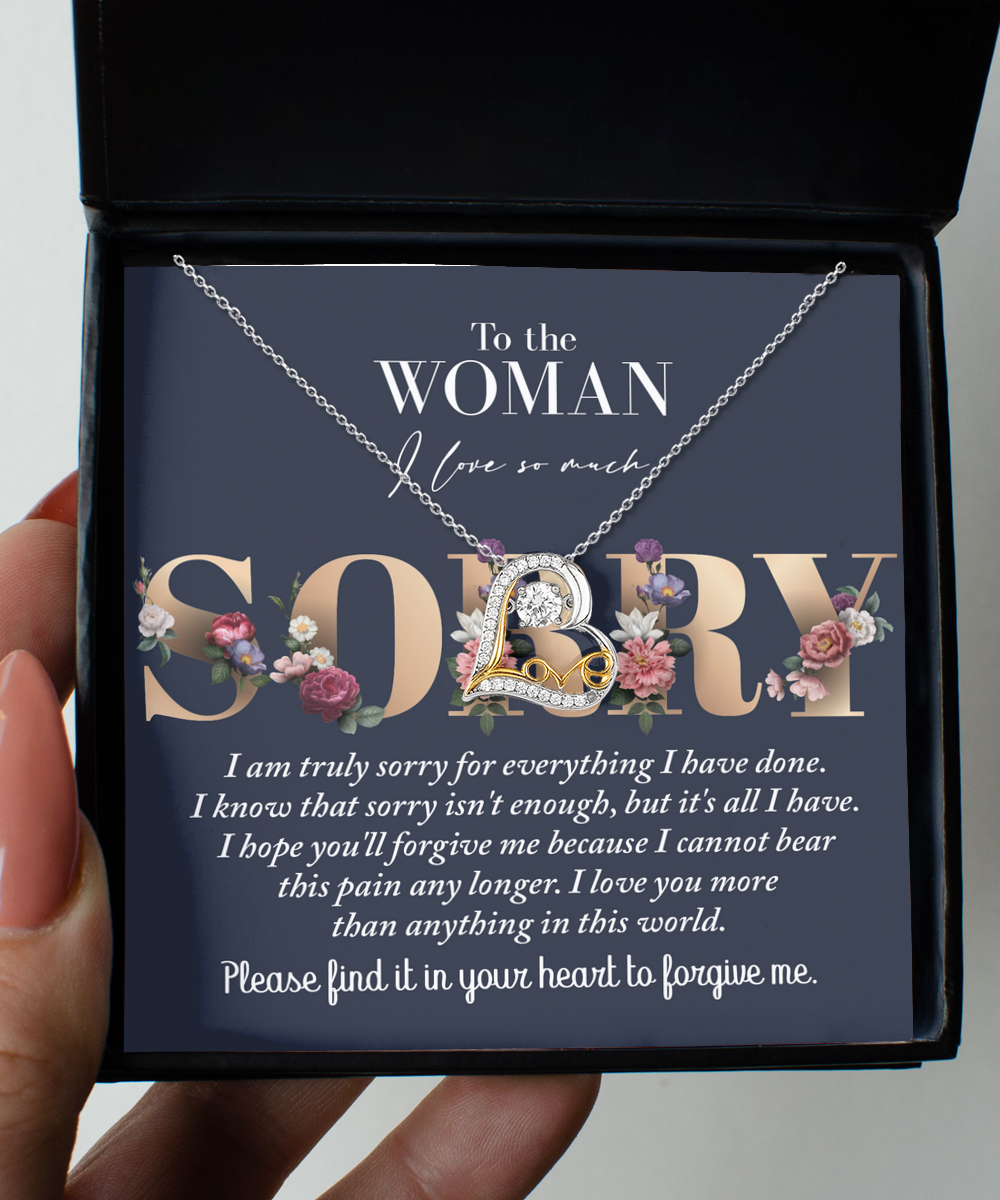 I'm Sorry Gift - Love Heart Necklace - Bear This Pain