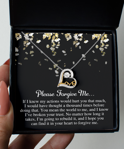 I'm Sorry Gift - Love Heart Necklace - Broken Your Trust