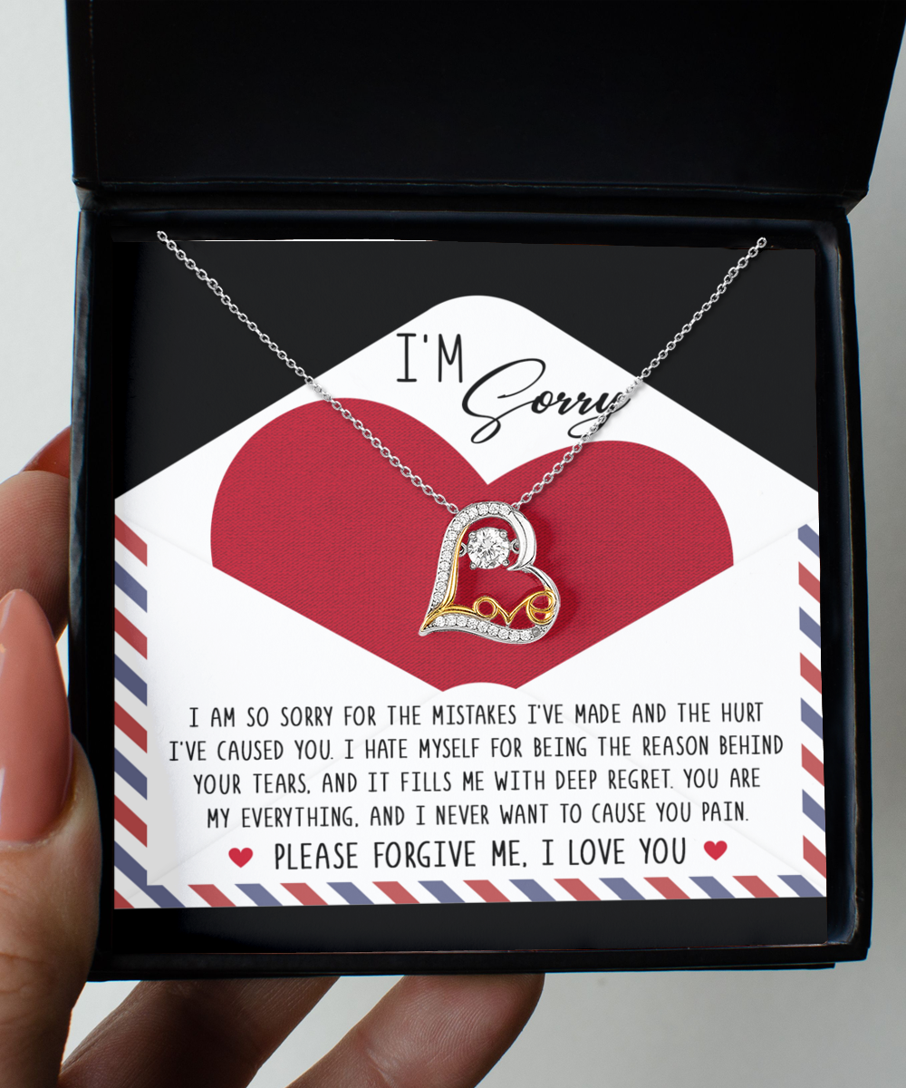 I'm Sorry Gift - Love Heart Necklace - Behind Your Tears