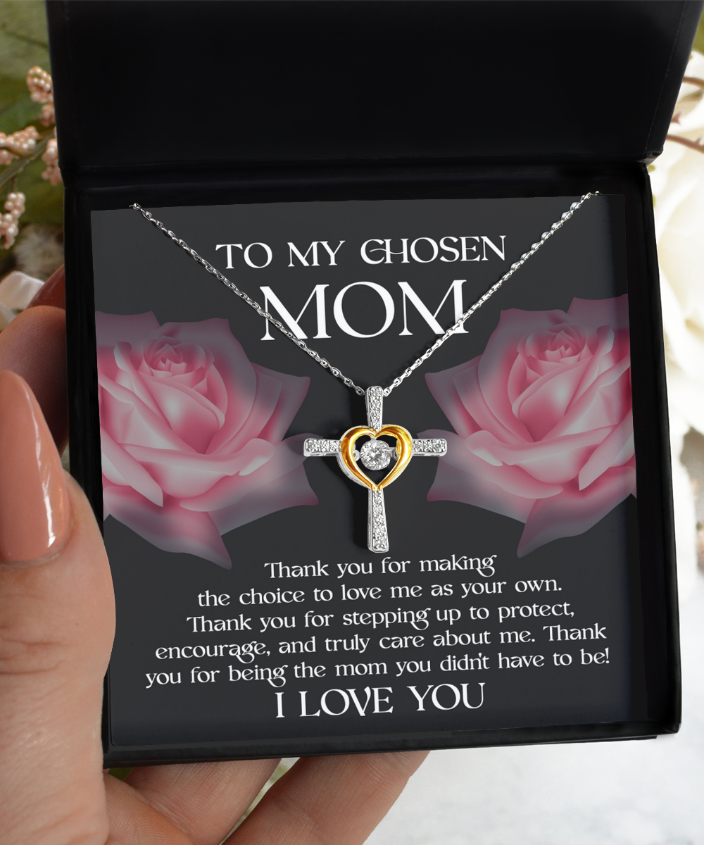 Bonus Mom Necklace Gift - Cross Dancing Necklace - My Chosen Mom