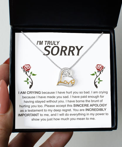 I'm Sorry Gift - Love Heart Necklace - Made You Sad