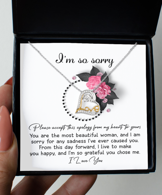 I'm Sorry Gift - Love Heart Necklace - Make You Happy