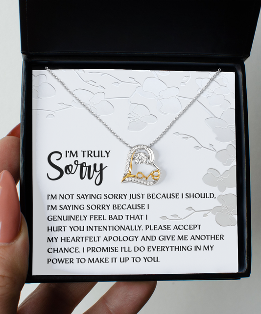 I'm Sorry Gift - Love Heart Necklace - Feel Bad