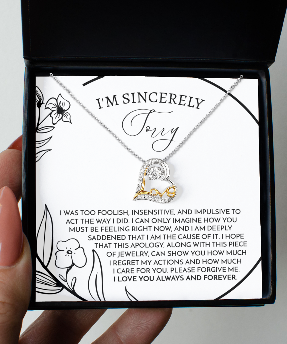 I'm Sorry Gift - Love Heart Necklace - Care For You