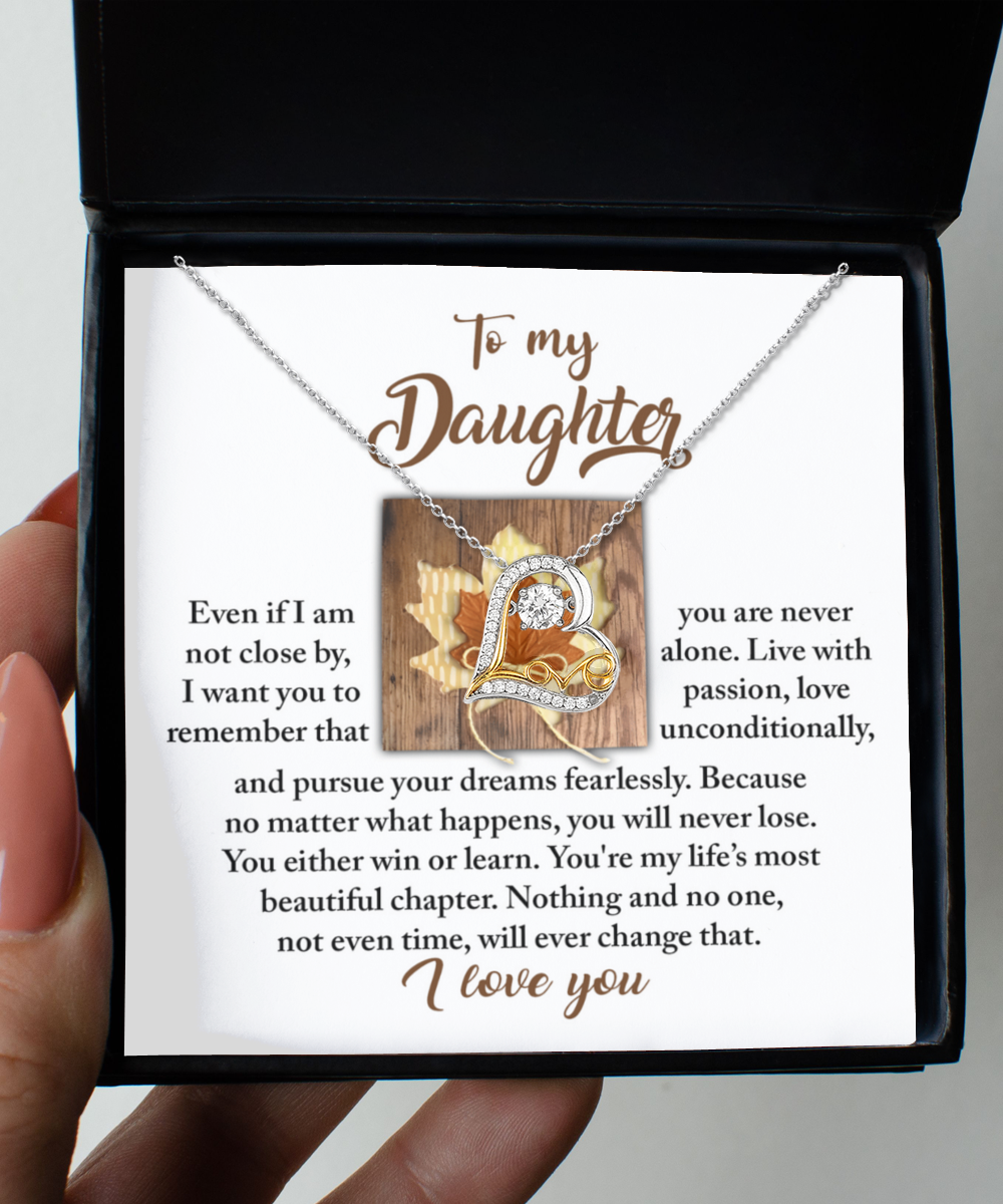 To My Daughter - Live With Passion Love Unconditionally - Scripted Love Necklace