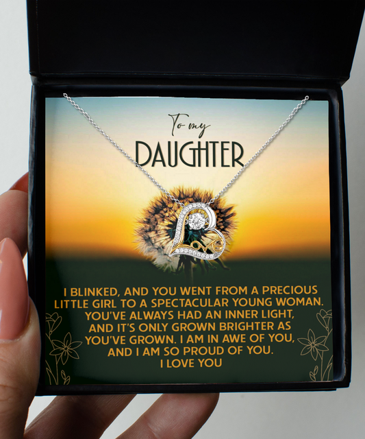 To My Daughter - You've Grown Brighter - Scripted Love Necklace