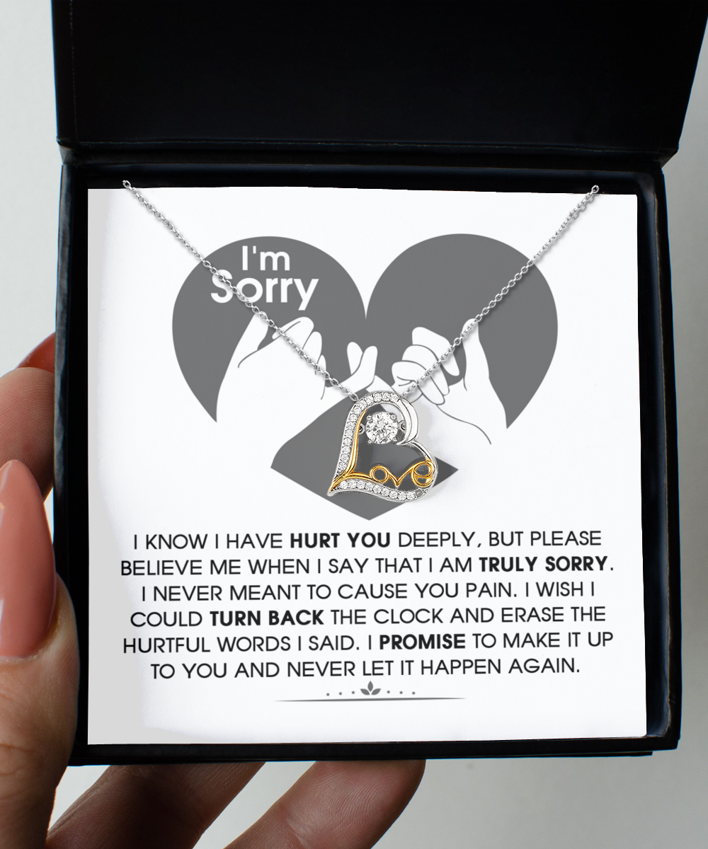 I'm Sorry Gift - Love Heart Necklace - Hurtful Words