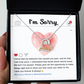 I'm Sorry Gift - Love Heart Necklace - Cannot Erase