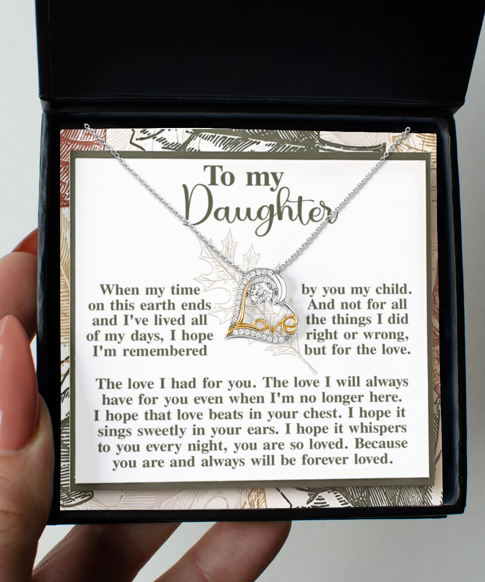 To My Daughter - Whispers Sweetly In Your Ears - Scripted Love Necklace