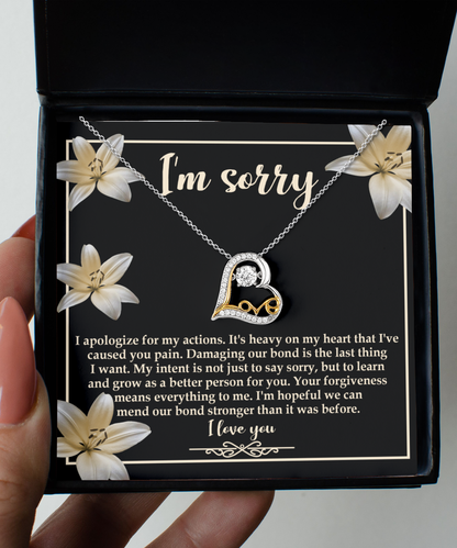 I'm Sorry Gift - Love Heart Necklace - The Last Thing