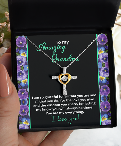 Grandma Necklace Gift - Cross Dancing Necklace - My Everything