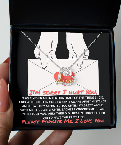 I'm Sorry Gift - Love Heart Necklace - Without Thinking