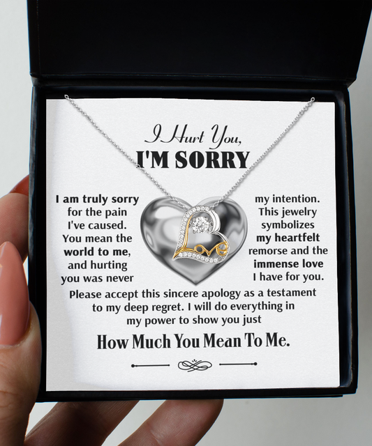 I'm Sorry Gift - Love Heart Necklace - Sincere Apology