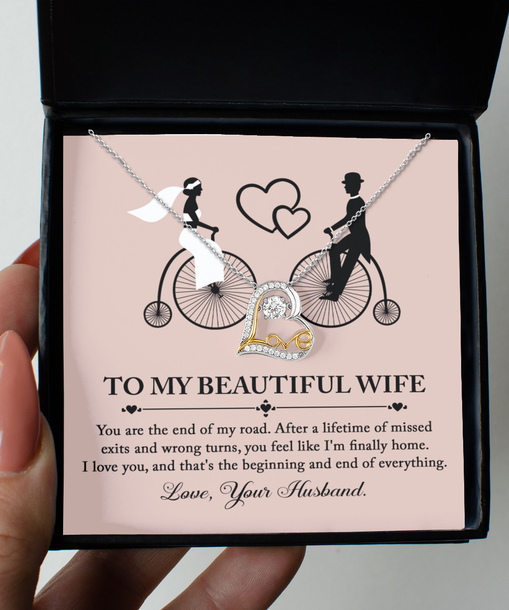 To My Wife On Our Wedding Day - Heart Love Necklace - I'm Finally Home