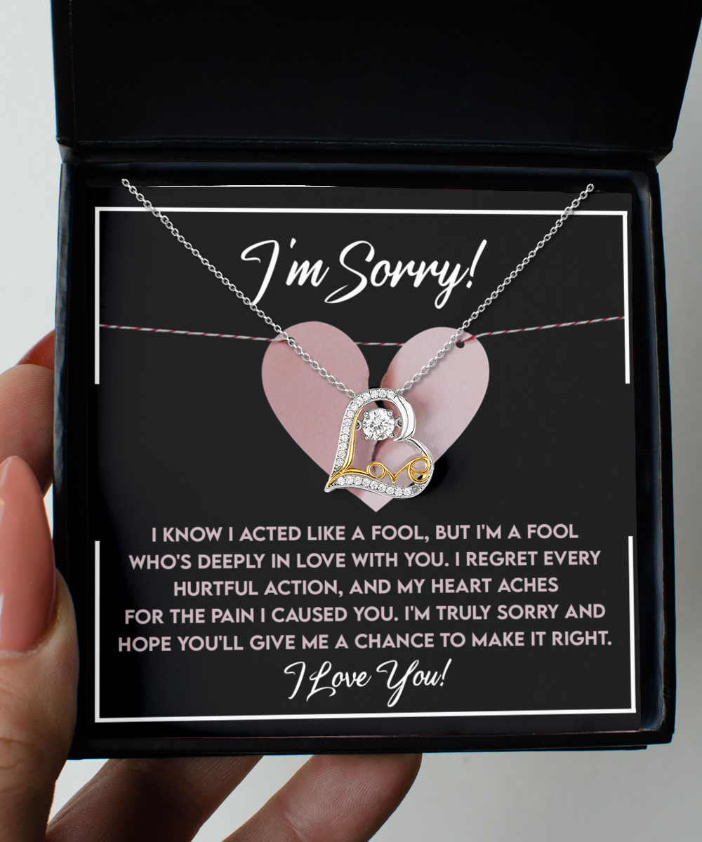 I'm Sorry Gift - Love Heart Necklace - Deeply In Love