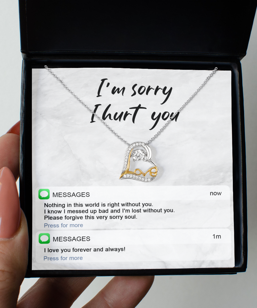 I'm Sorry Gift - Heart Necklace - I'm Lost Without You