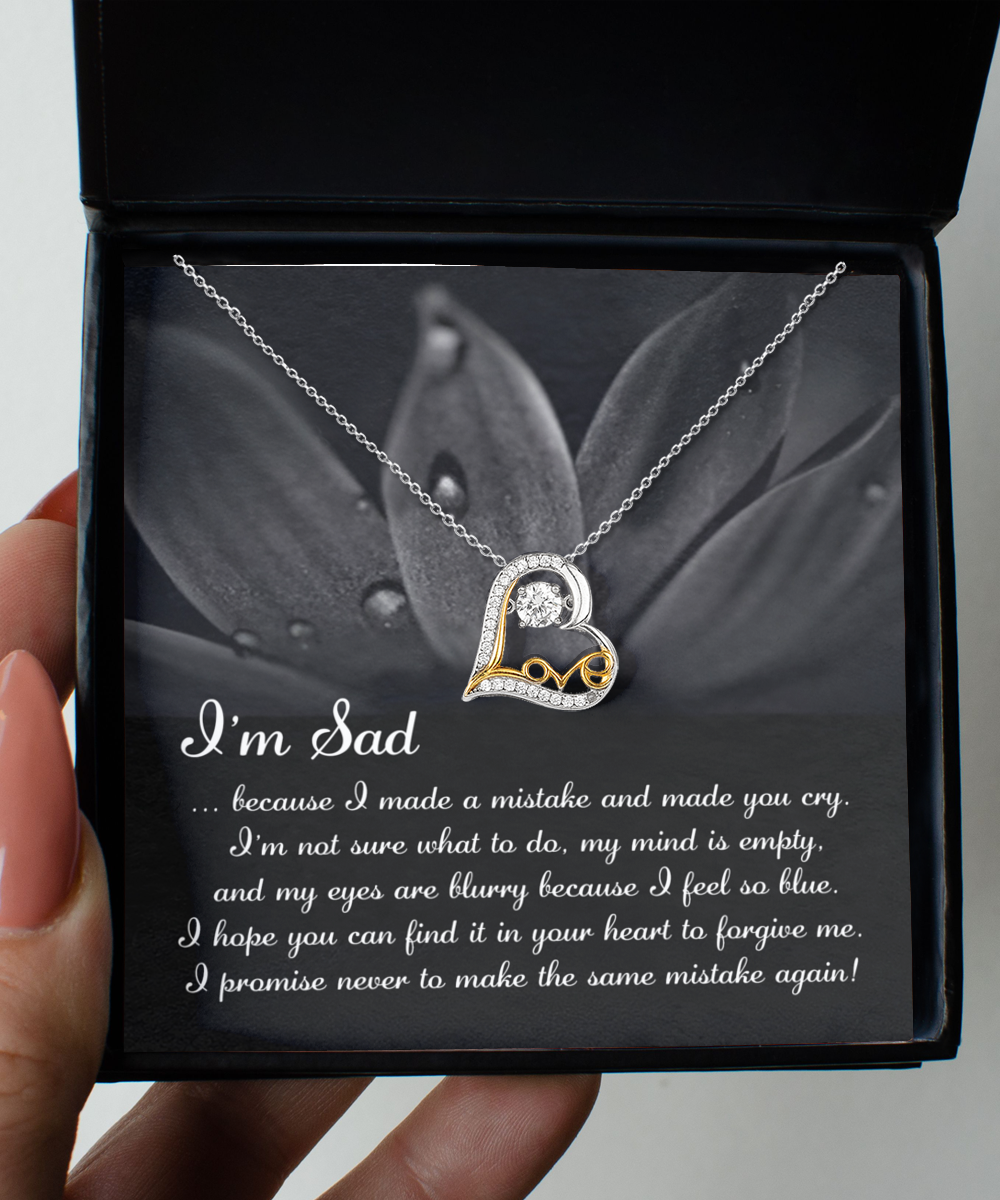 I'm Sorry Gift - Love Heart Necklace - Feel So Blue