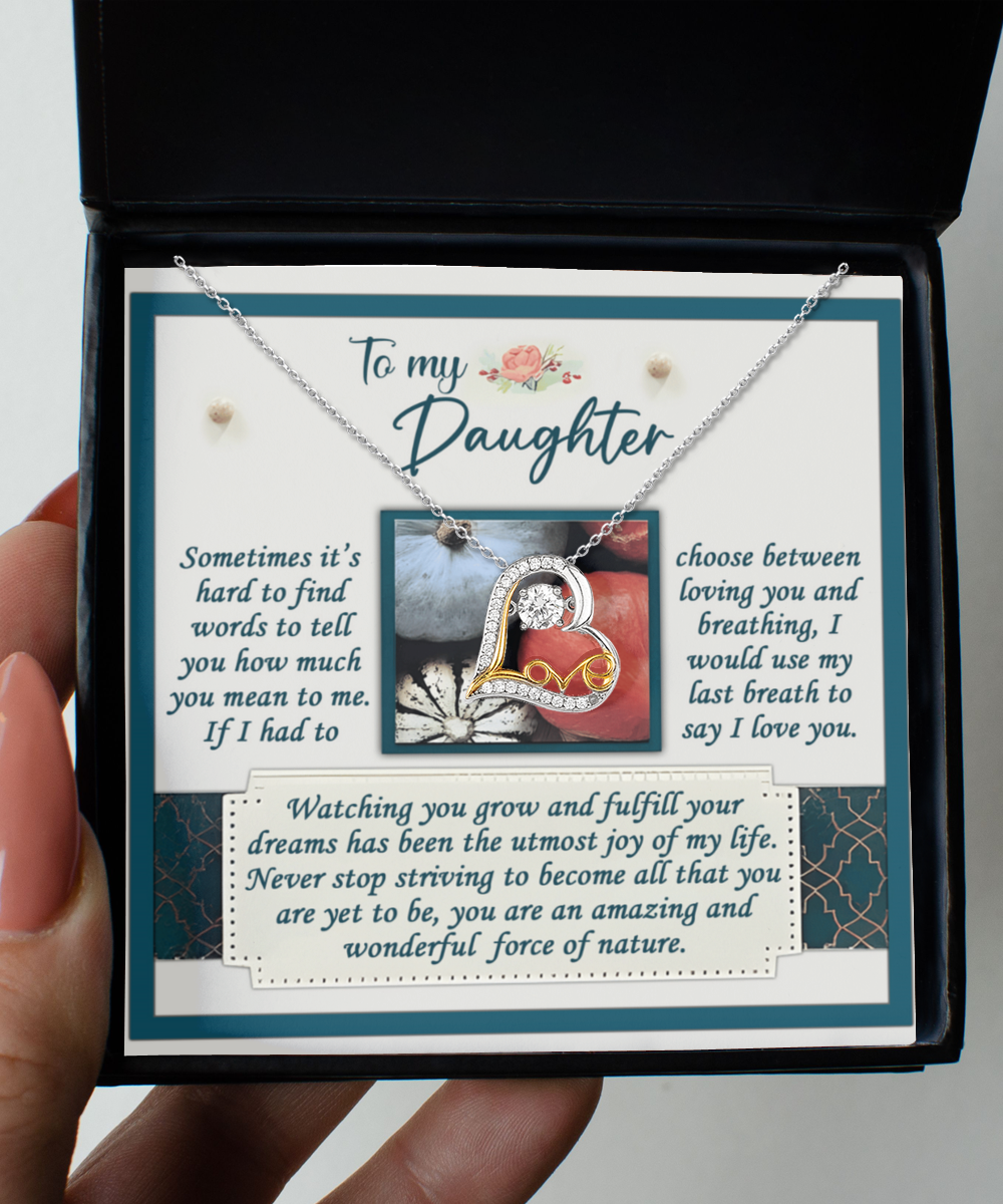 To My Daughter - You Are A Force Of Nature - Scripted Love Necklace