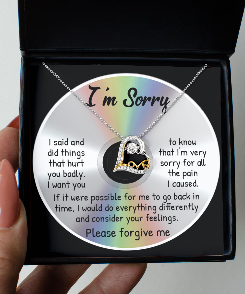 I'm Sorry Gift - Love Heart Necklace - Back In Time