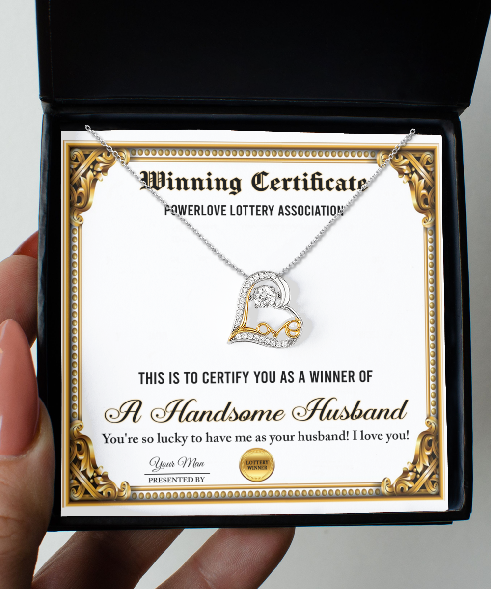 To My Wife - Heart Necklace Gift - Winning Certificate